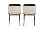 Hanah Home Dore 145 V2 Juego de Sillas de Terciopelo Negro y Crema